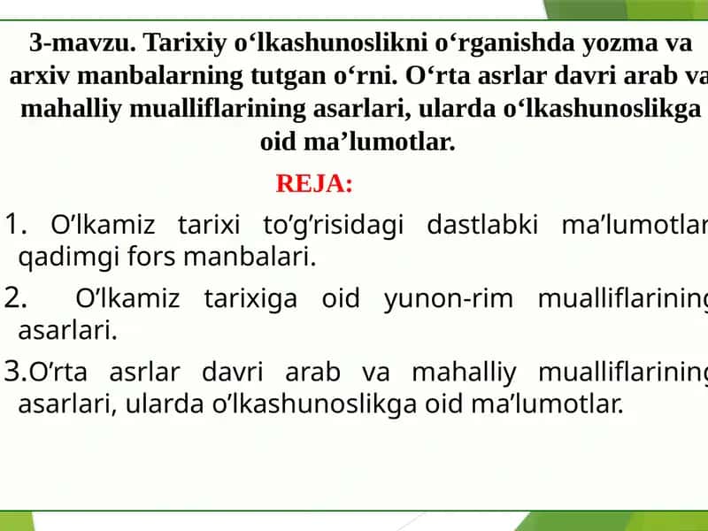 Tarixiy o‘lkashunoslik 1