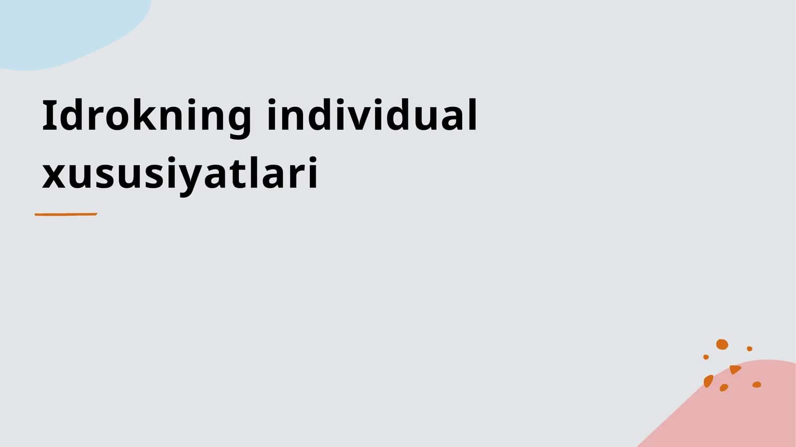 Idrokning individual xususiyatlari 1
