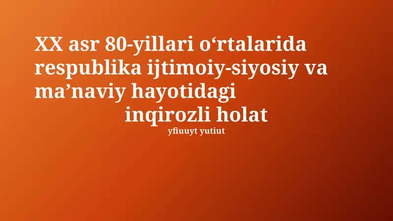 Ijtimoiy-siyosiy va iqtisodiy tanazzul 1