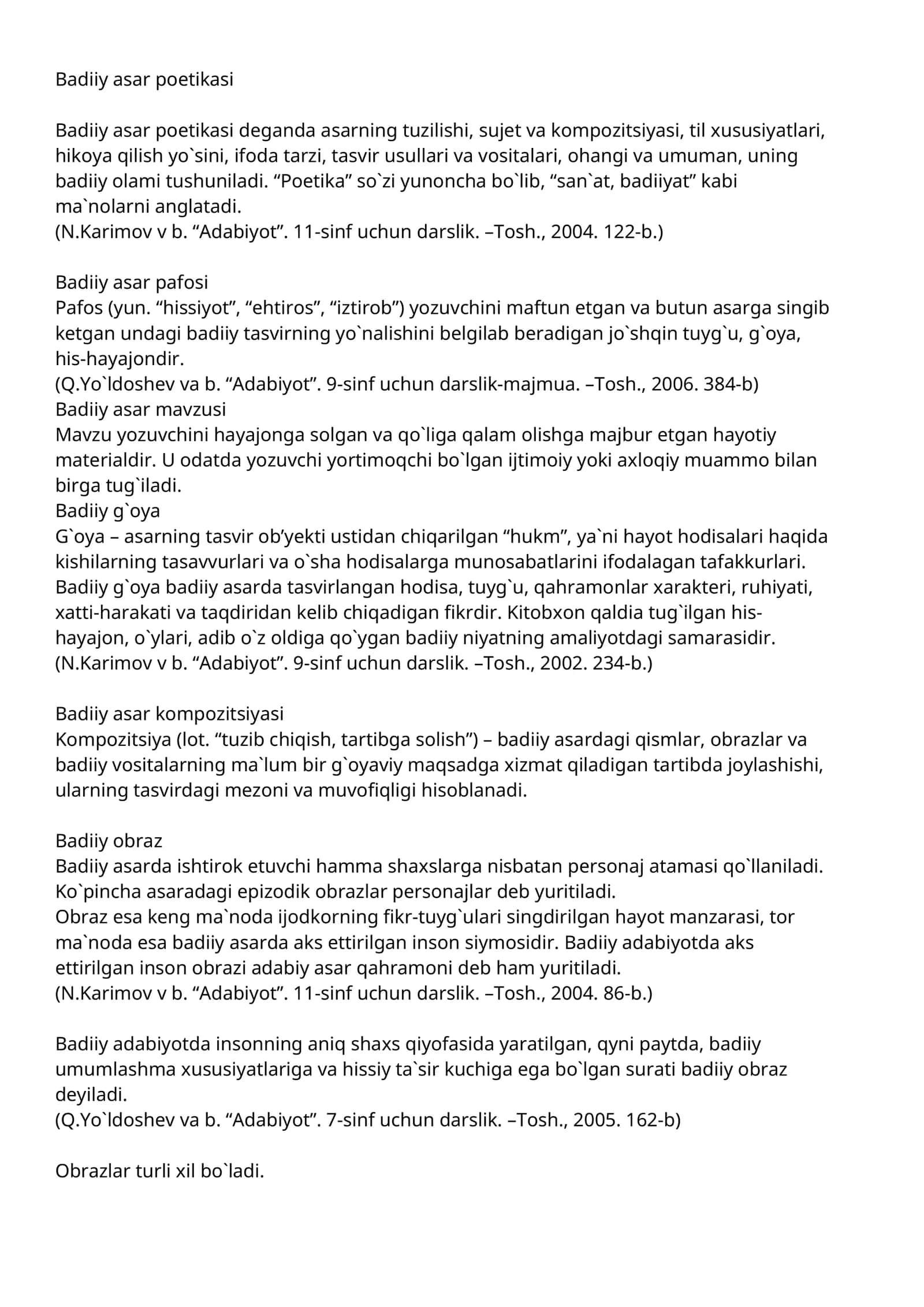 Badiiy asar mavzusi 1