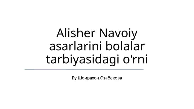 Navoiy hikoyalarini zamonaviy ta'limda qo'llash 1