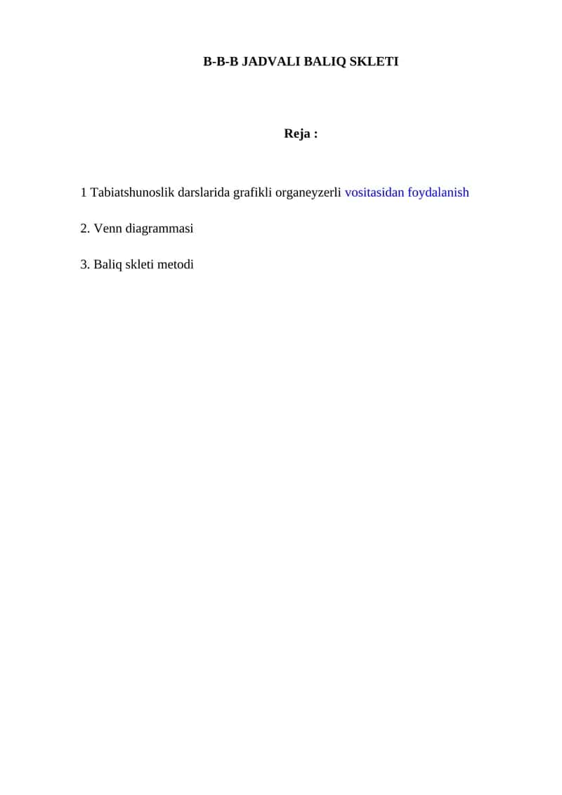 Baliq skleti metodi 1