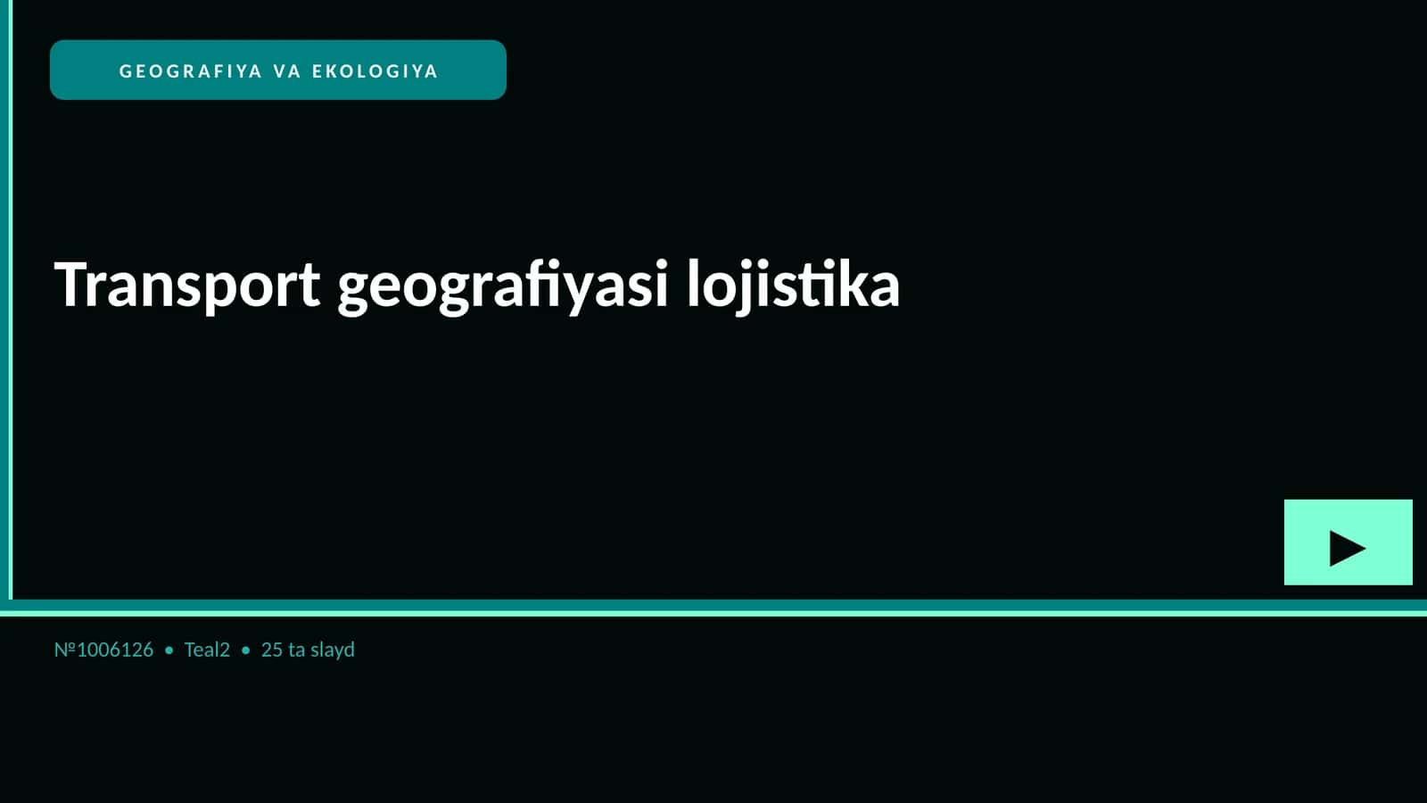 Transport geografiyasi lojistika 1