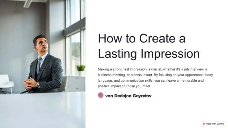 How to Create a Lasting Impression 1