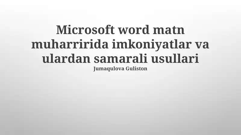 Microsoft Word matn muharriri 1
