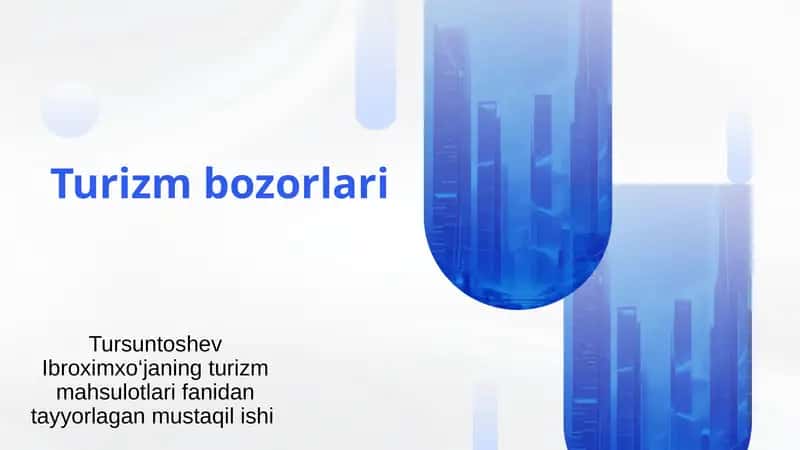 Turizm mahsulotlari fanidan tayyorlagan mustaqil ish 1