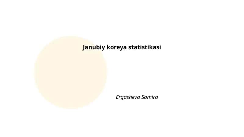 Janubiy koreya statistikasi 1