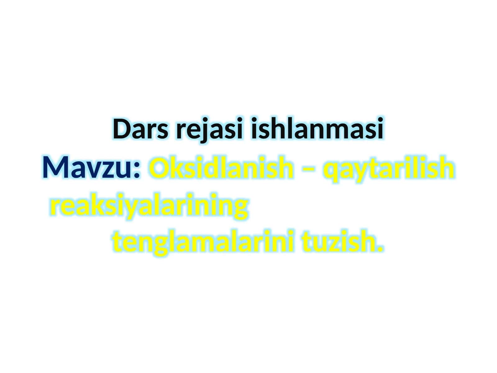 Oksidlanish–qaytarilish 1