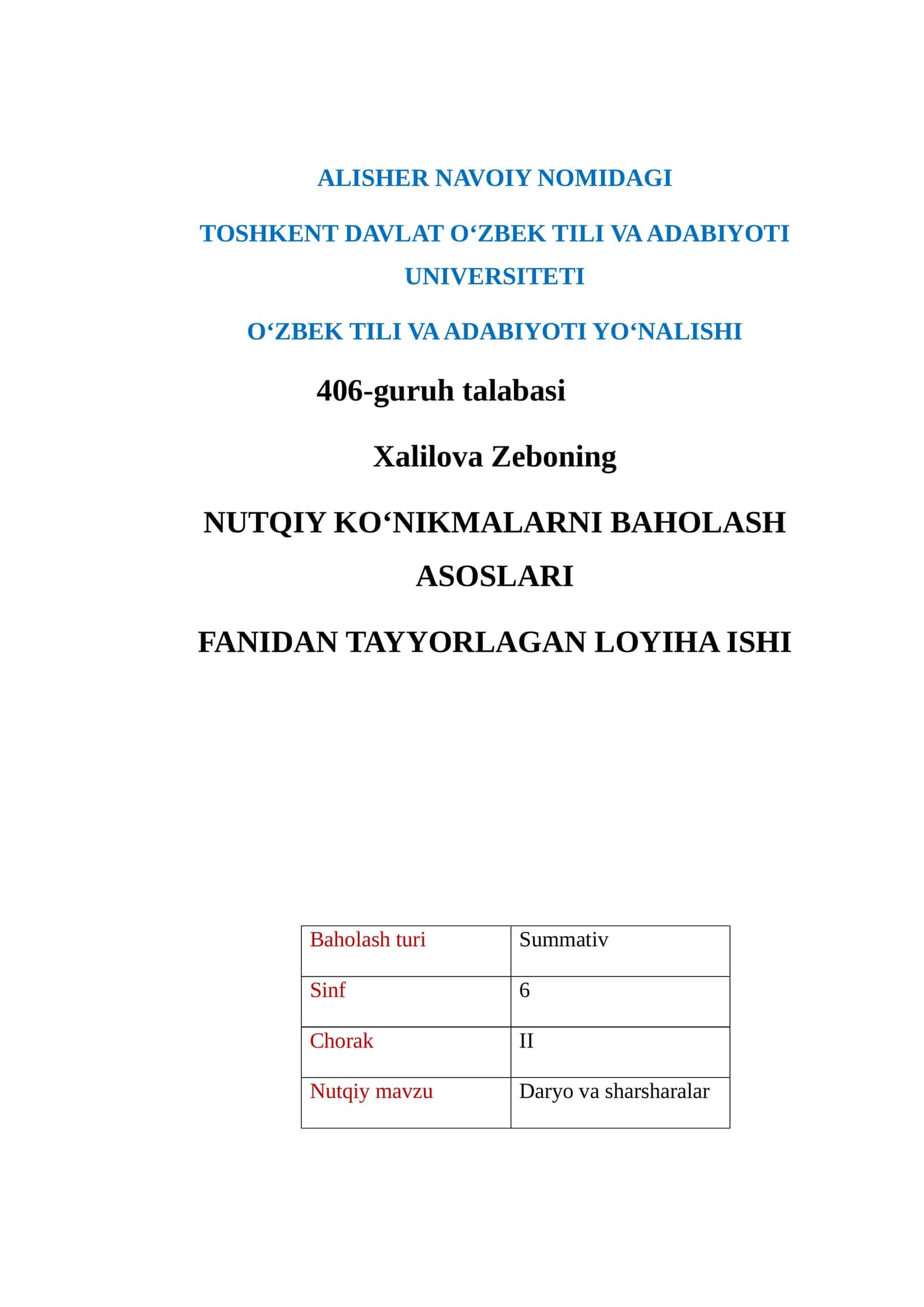 NUTQIY KO'NIKMALARNI BAHOLASH ASOSLARI 1