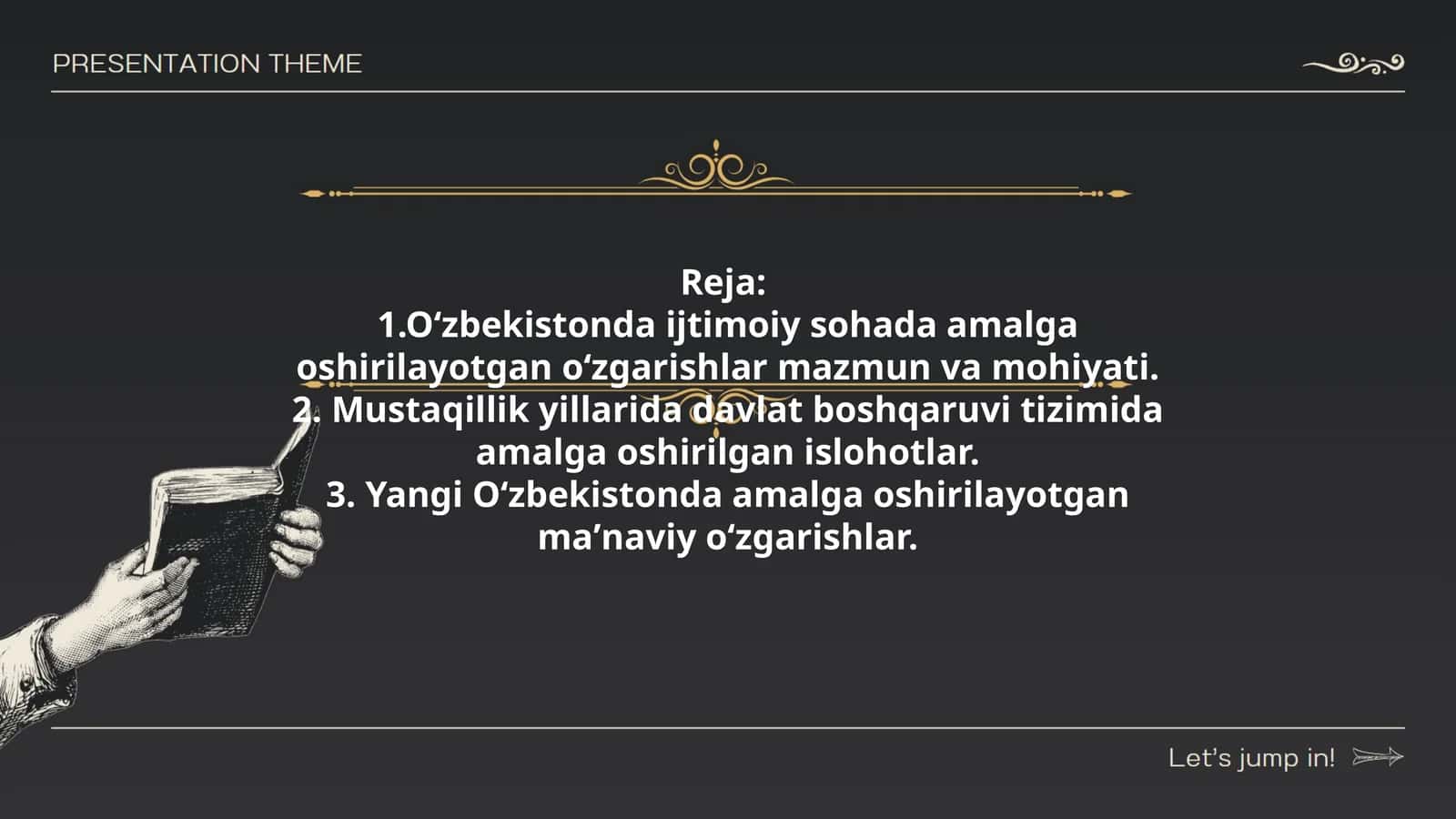 Oʻzbekistonda ijtimoiy sohada amalga oshirilayotgan oʻzgarishlar mazmun va mohiyati 1