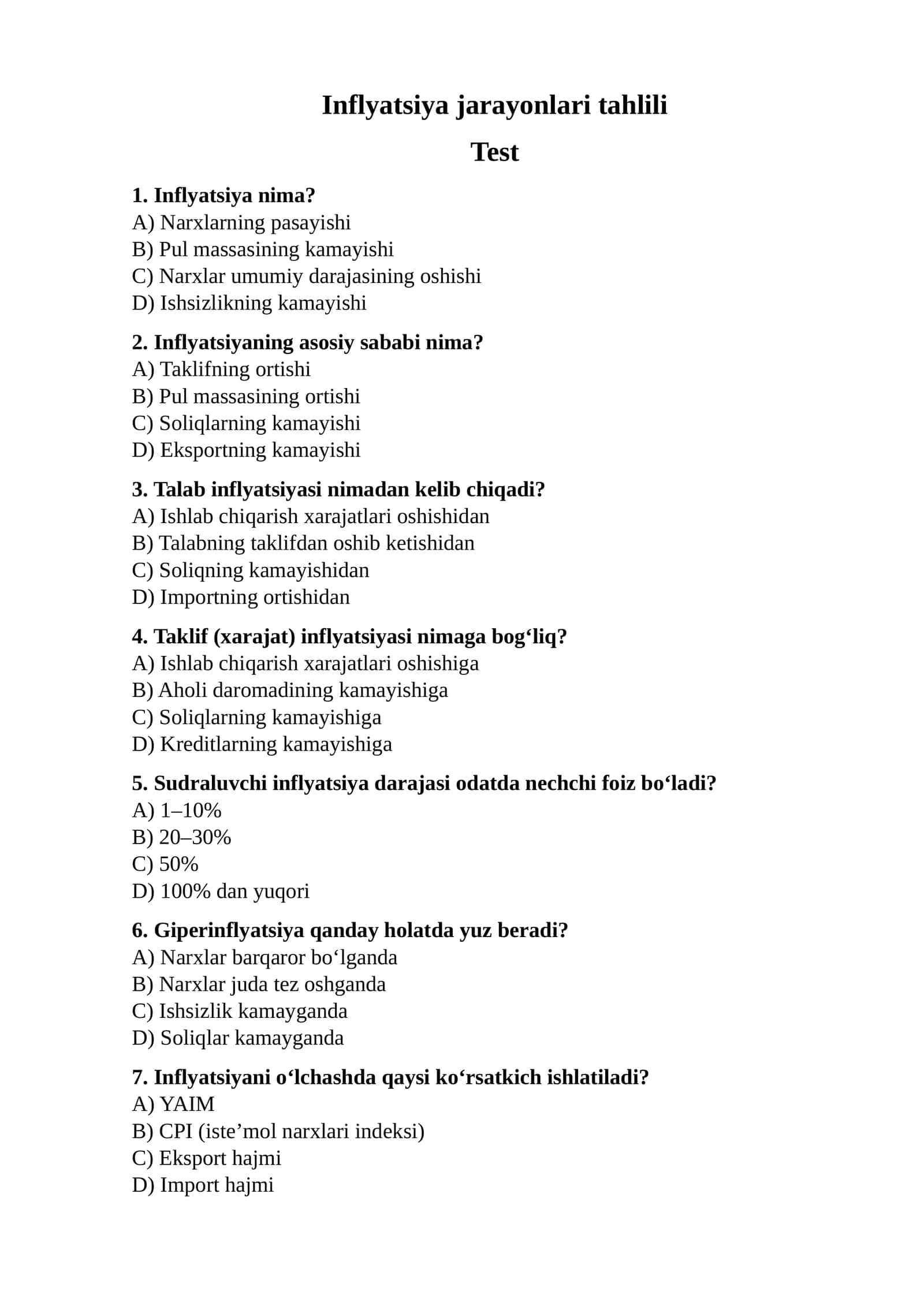 Inflyatsiya jarayonlari tahlili 1