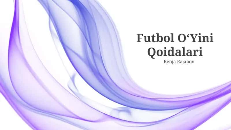 Futbol OʻYini Qoidalari 1