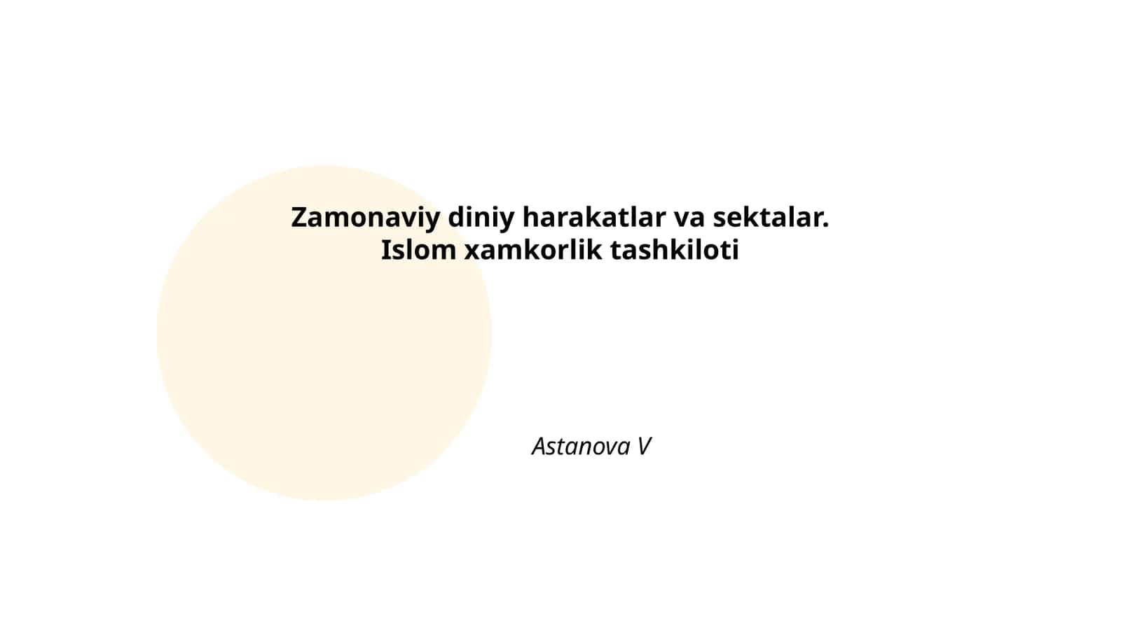 Zamonaviy diniy harakatlar va sektalar 1