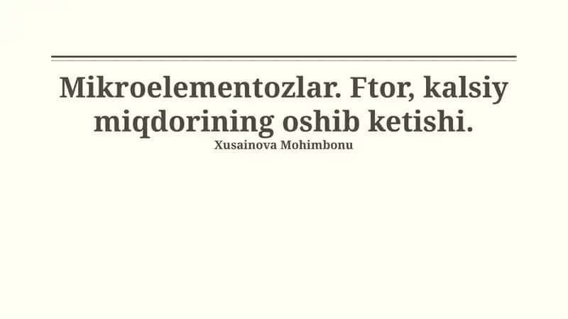 Mikroelementozlar: Ta'rif va Ahamiyati 1
