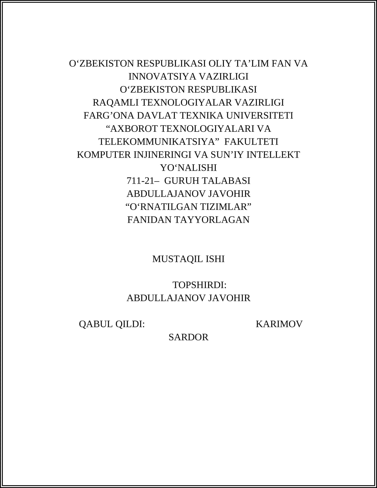 Ornatilgan tizimlar 1