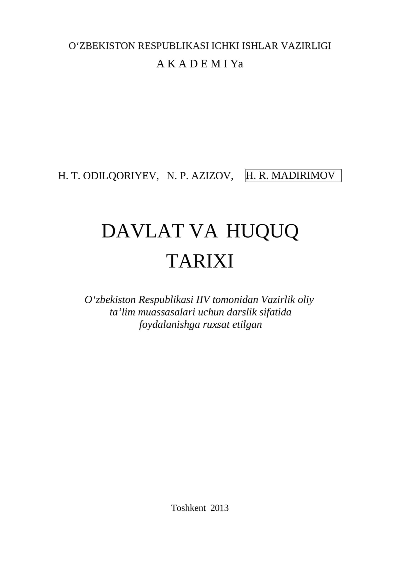 Davlat va huquq tarixi 1