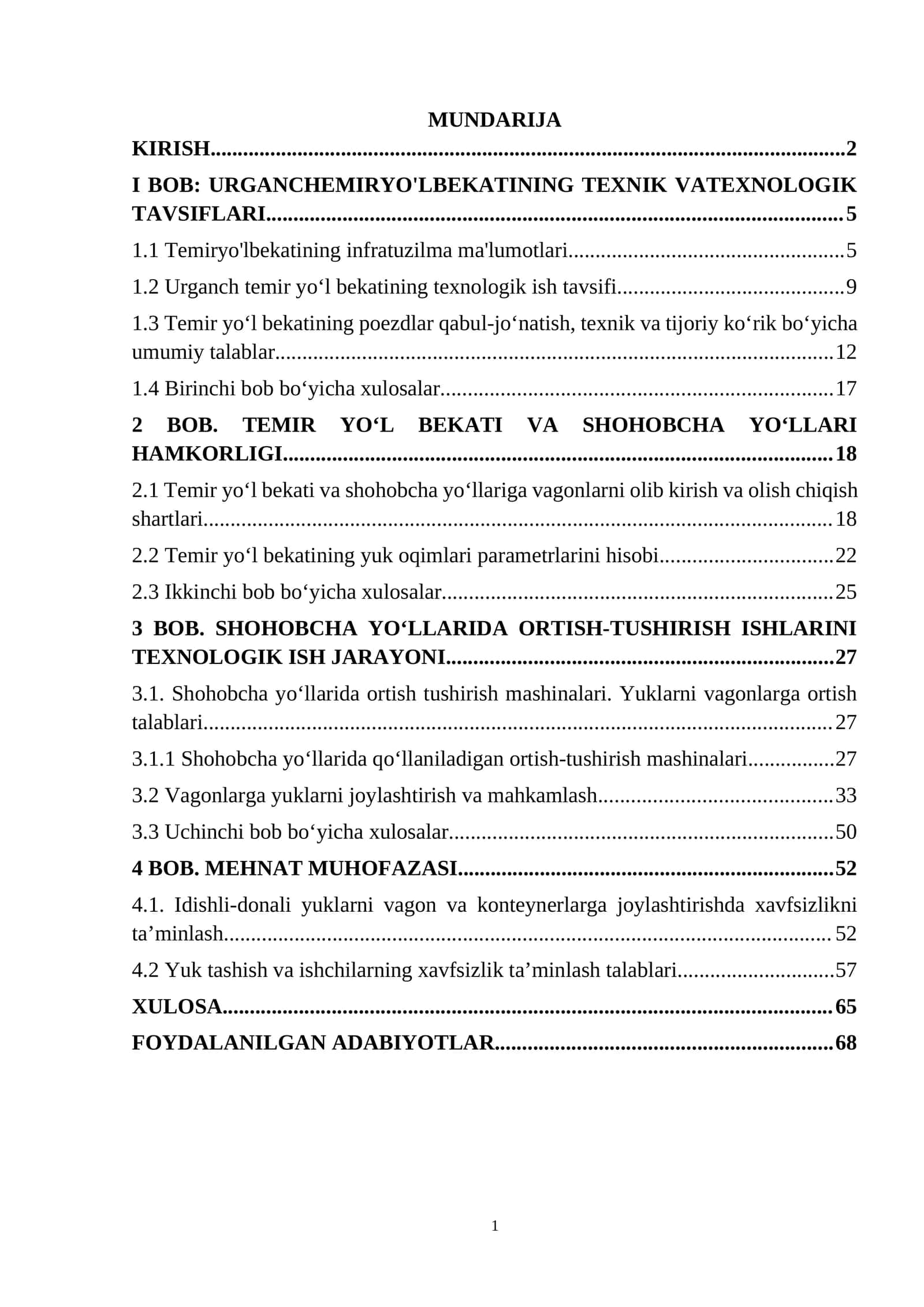 URGANCHEMIRYO'LBEKATINING TEXNIK VATEXNOLOGIK TAVSIFLARI 1