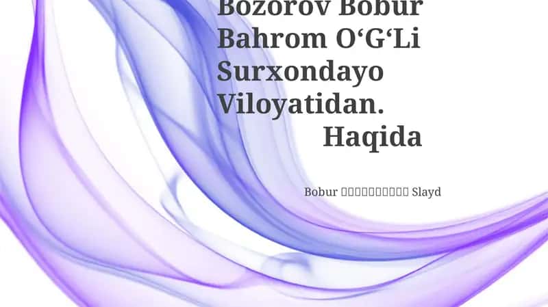 Bozorov Bobur Bahrom OʻGʻLi 1