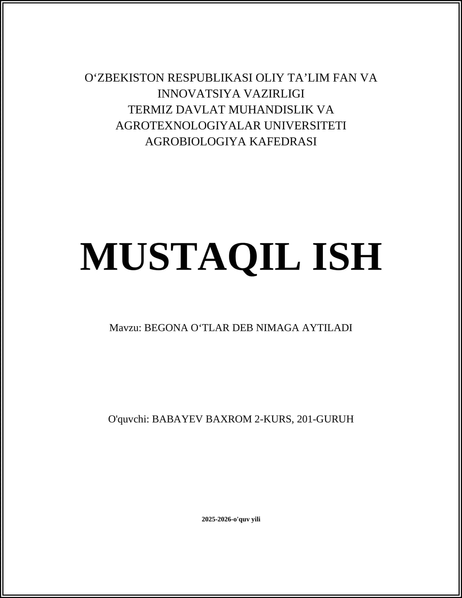 BEGONA OʻTLAR DEB NIMAGA AYTILADI 1