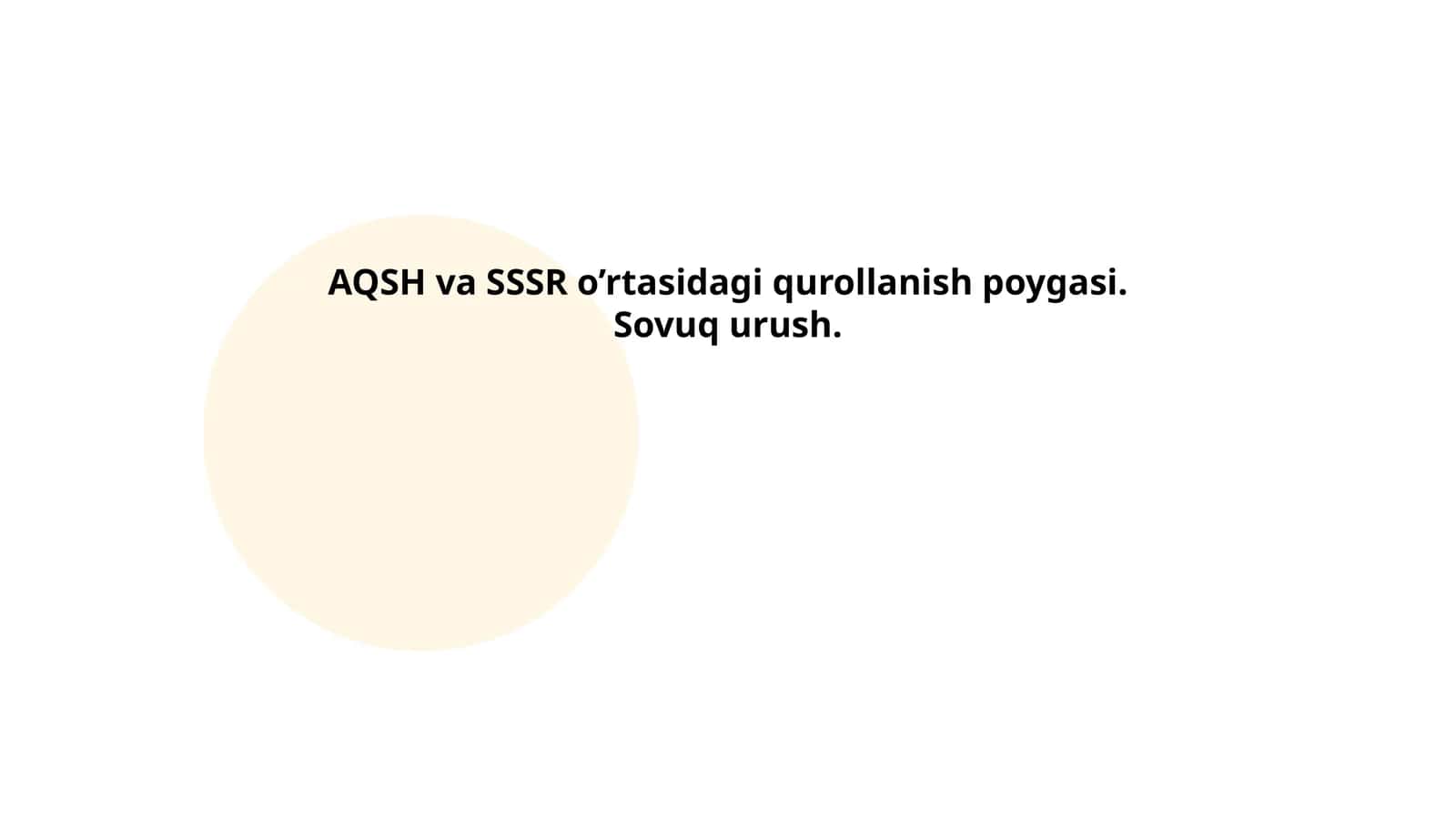 AQSH va SSSR o'rtasidagi yadroviy qurollanish poygasi 1