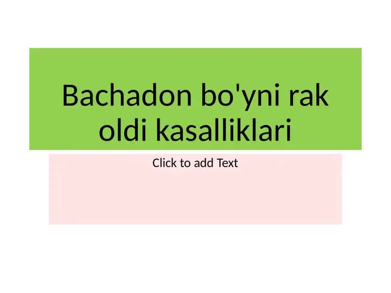 Bachadon bo'yni rakoldikasalliklari 1