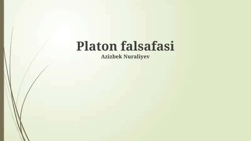Platon falsafasi 1