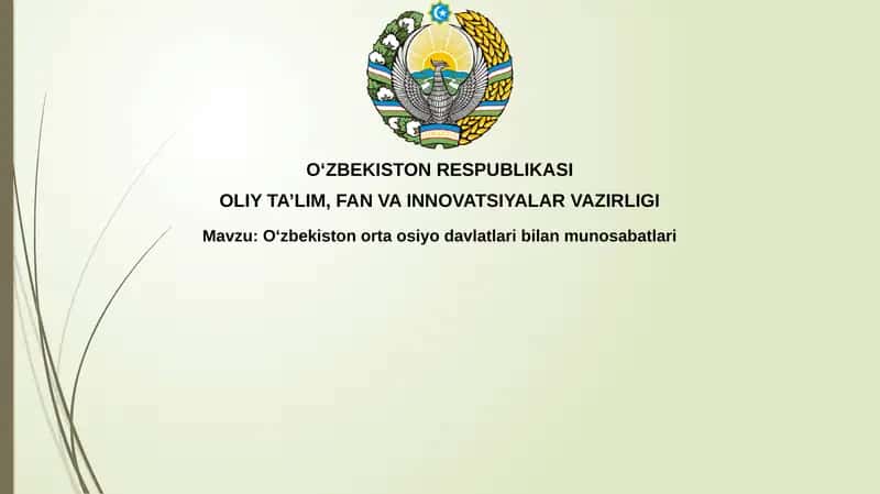 Oʻzbekiston va Markaziy Osiyo: Tarix, Siyosat va Xavfsizlik 1