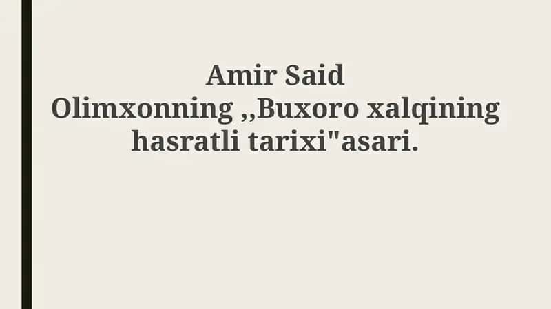 Buxoro xalqining qayg'uli tarixi 1
