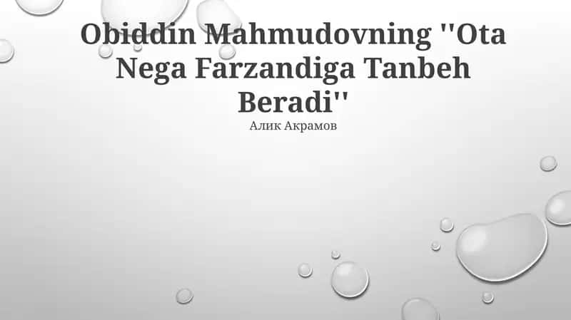 Ota Nega Farzandiga Tanbeh Beradi 1