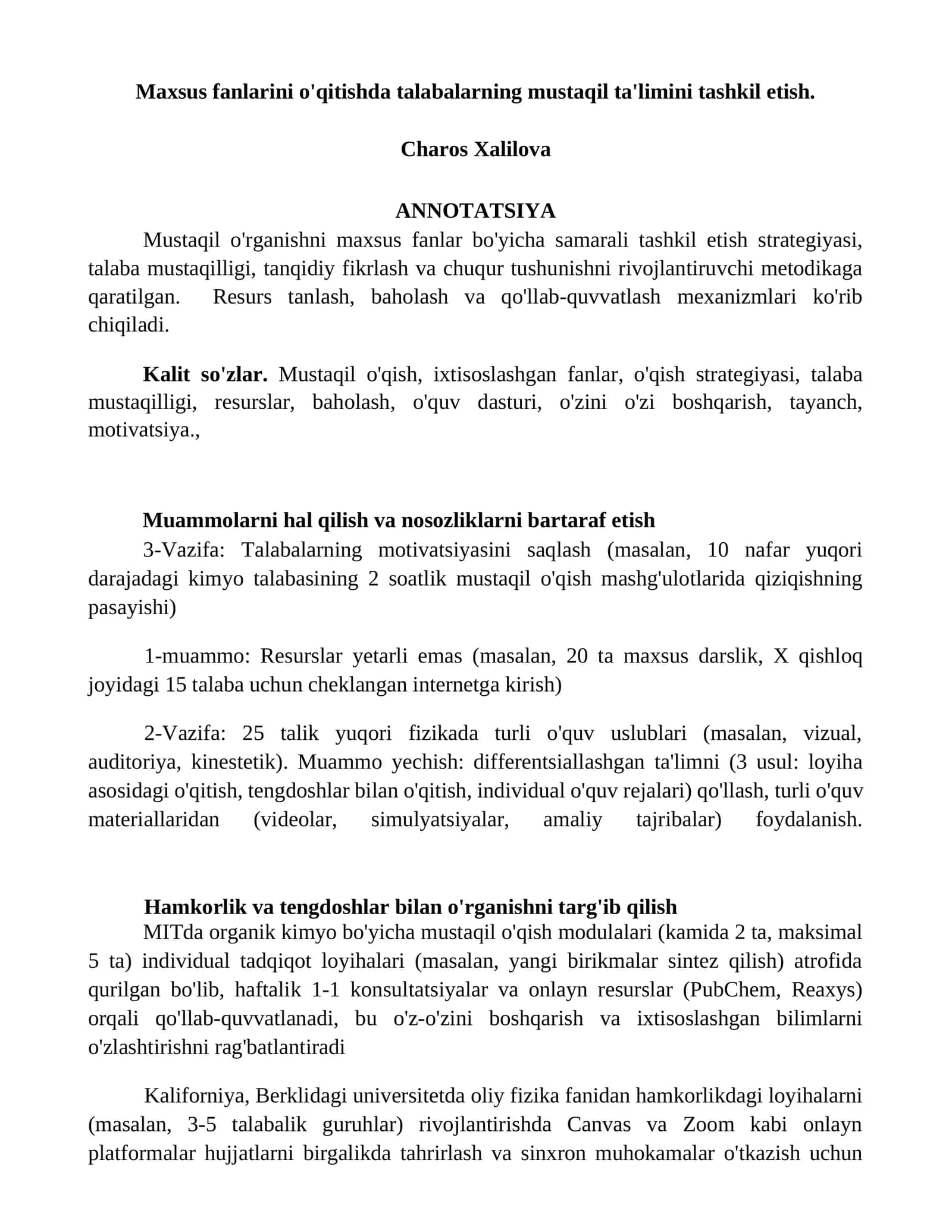 Muammolarni hal qilish va nosozliklarni bartaraf etish 1