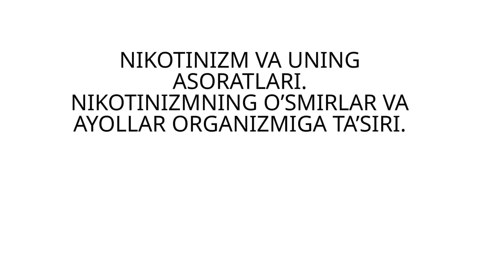 NIKOTINIZM 1