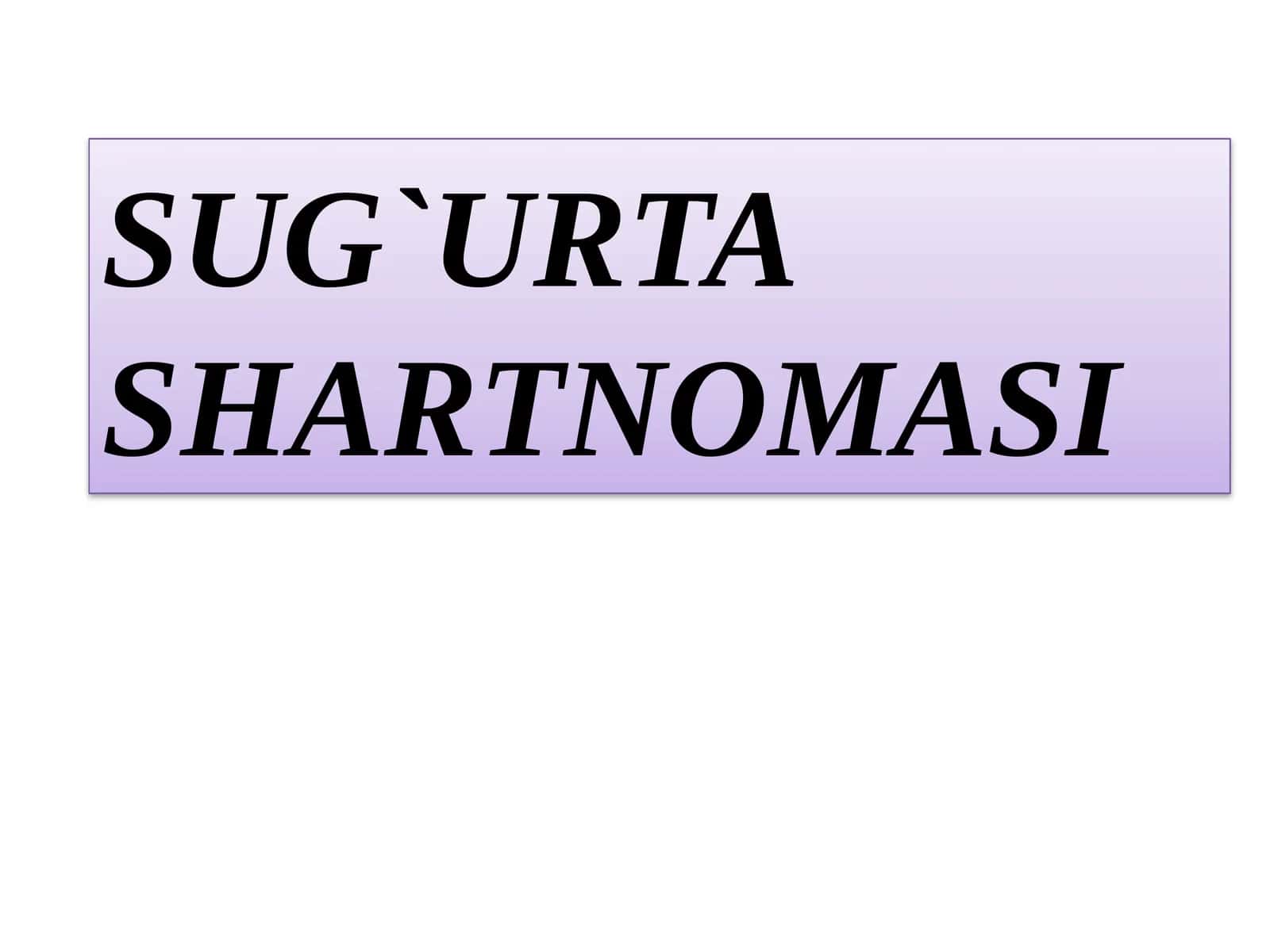 Sug`urta 1