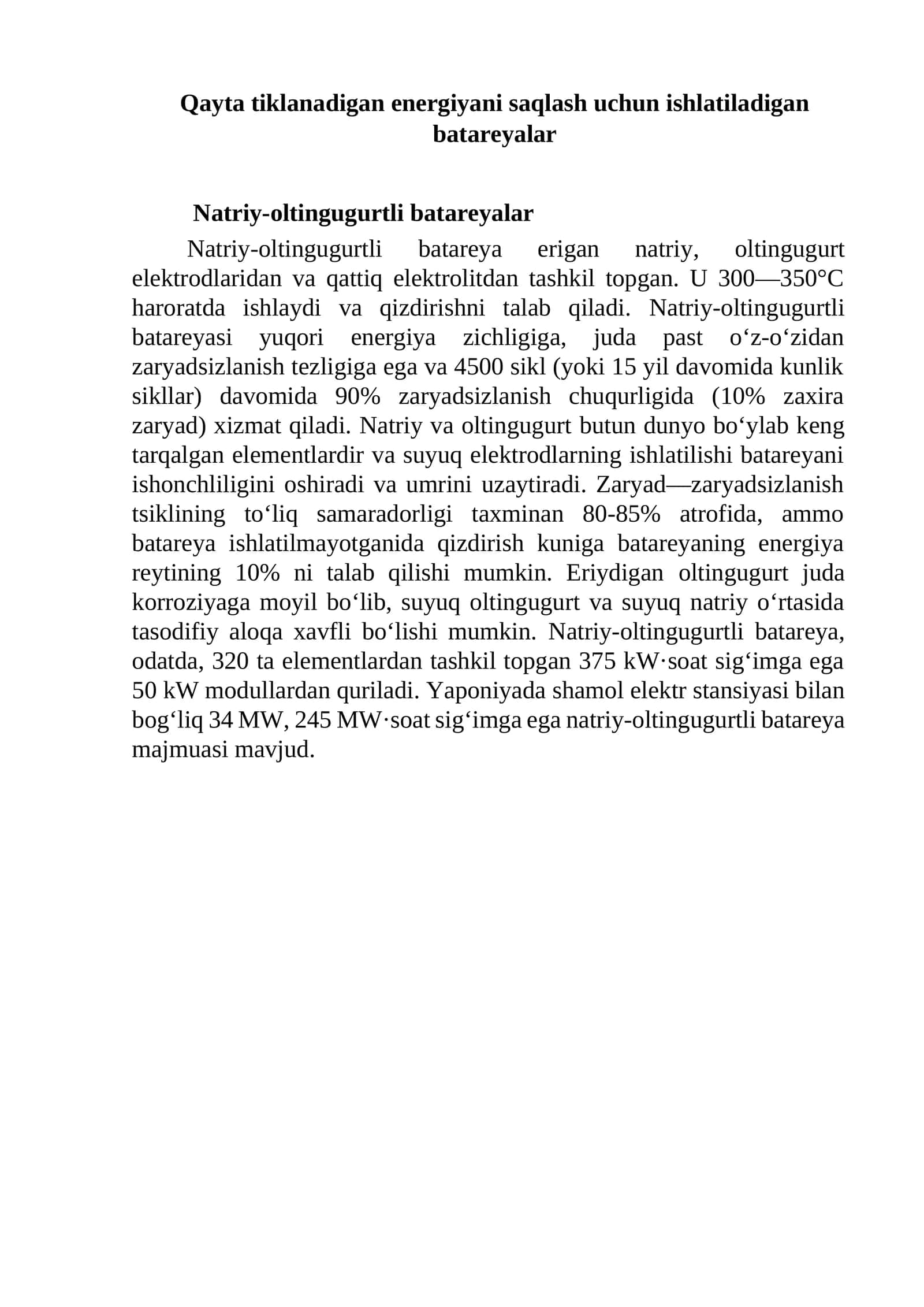 Natriy-oltingugurtli batareyalar 1