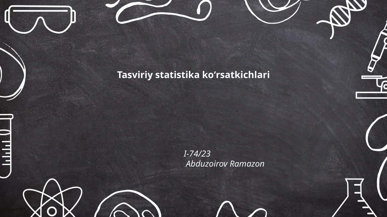 Tasviriy statistika koʻrsatkichlari 1