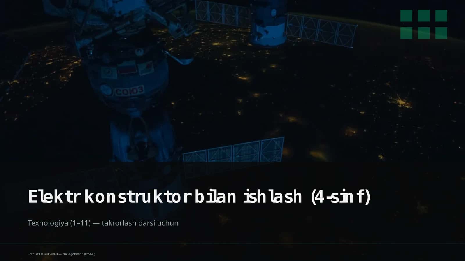 Elektr konstruktor bilan ishlash (4-sinf) 1