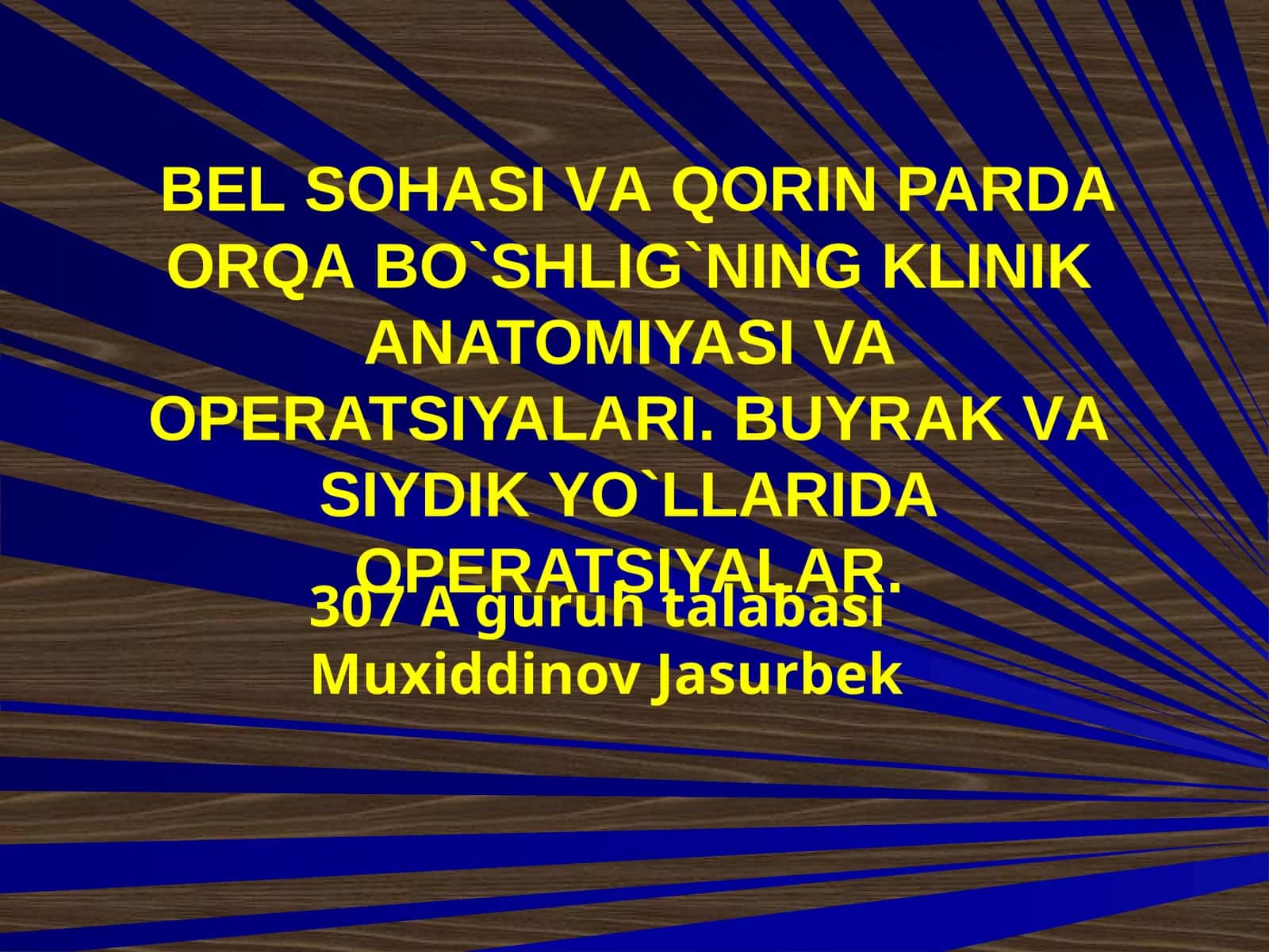 Bel sohasining topografik anatomiyasi va xirurgik operatsiyalari 1