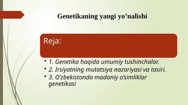 Genetikaning yangiyo’nalishi 1