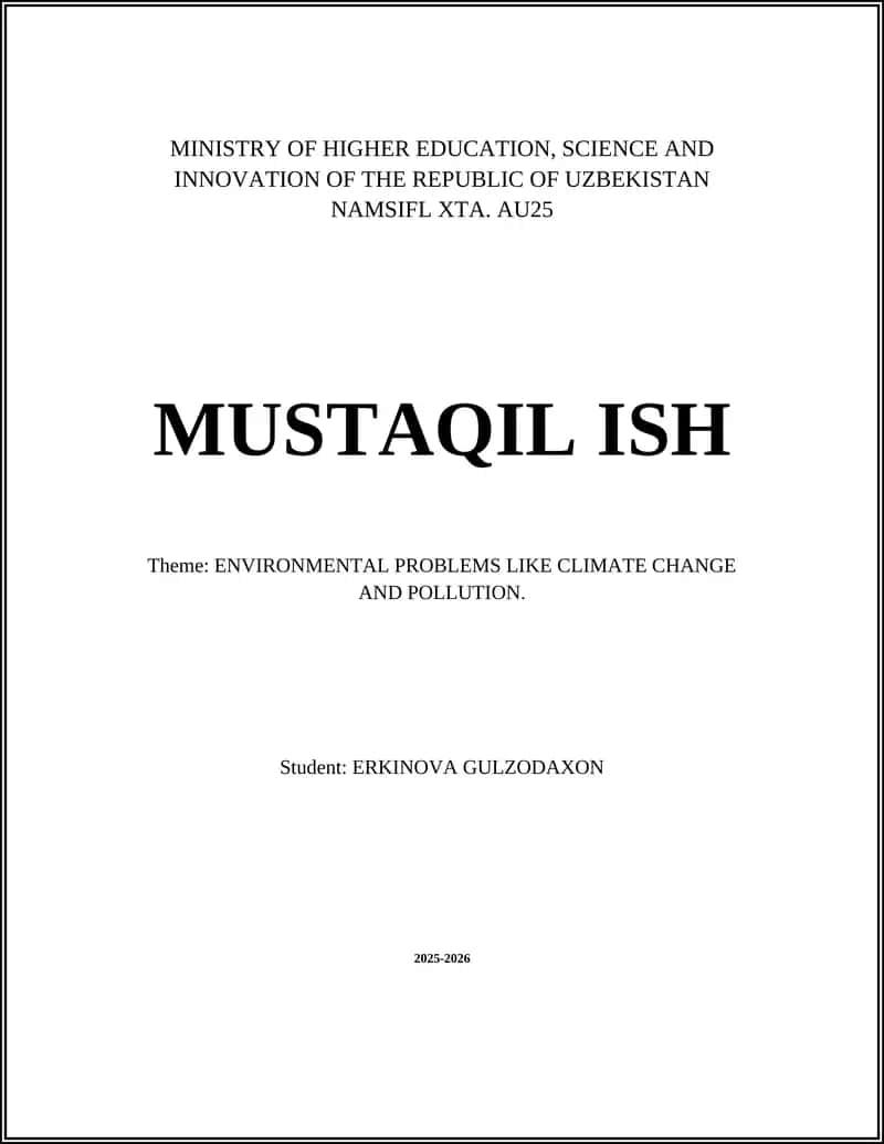 Greenhouse gas emissions and global warming 1