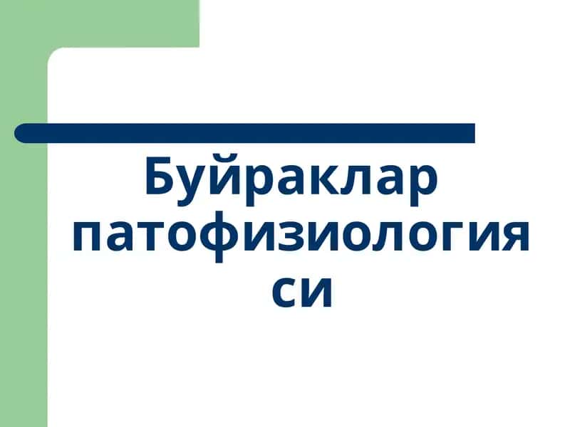 Буйраклар патофизиологияси 1
