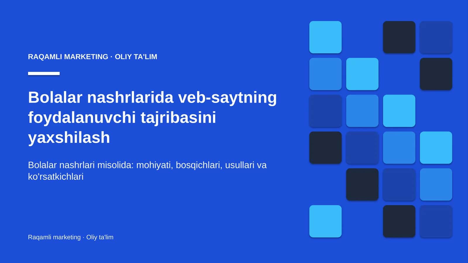 Raqamli Marketing · Oliy Ta'lim 1