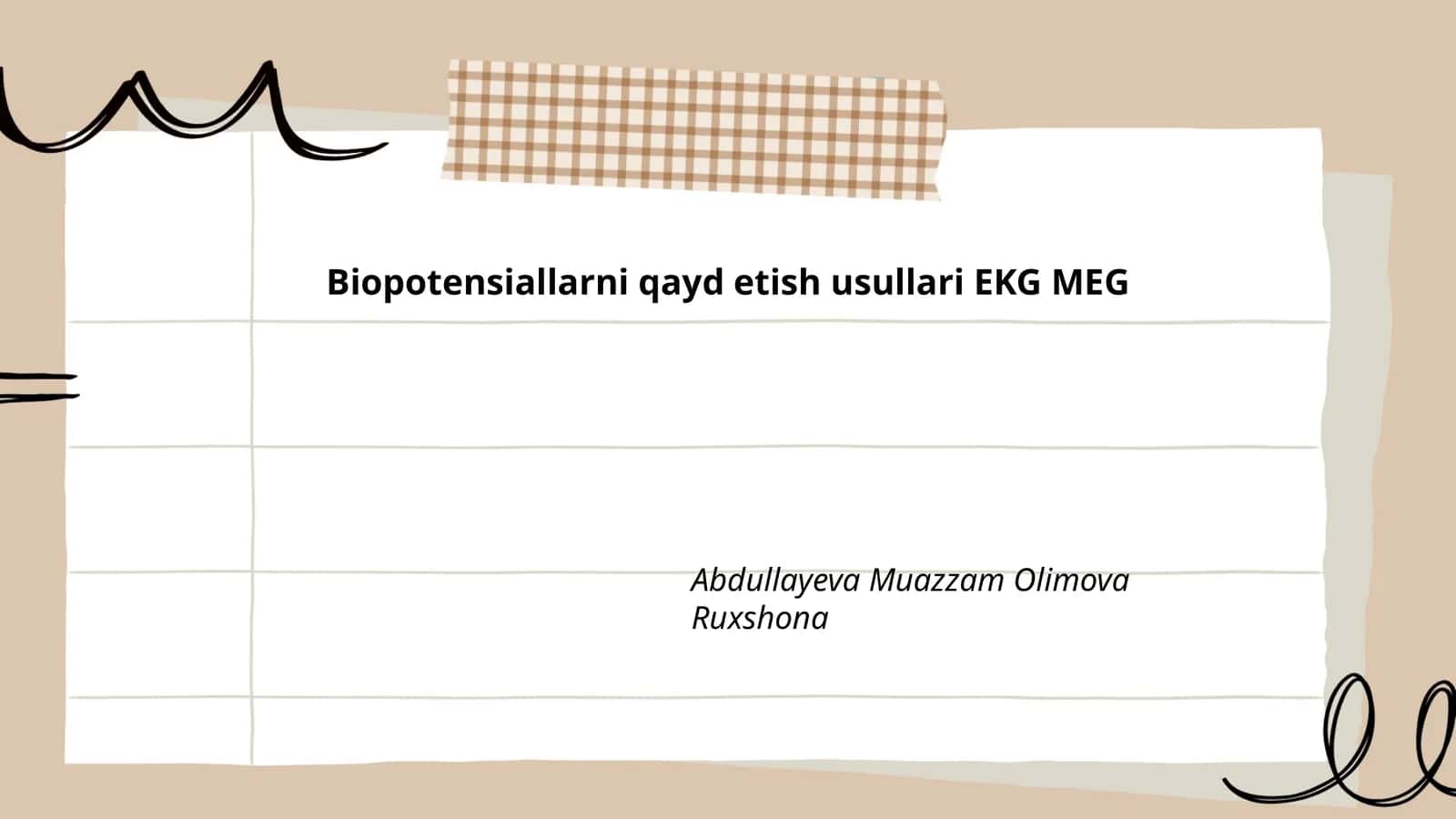 Biopotensiallarni qayd etish usullari EKG MEG 1