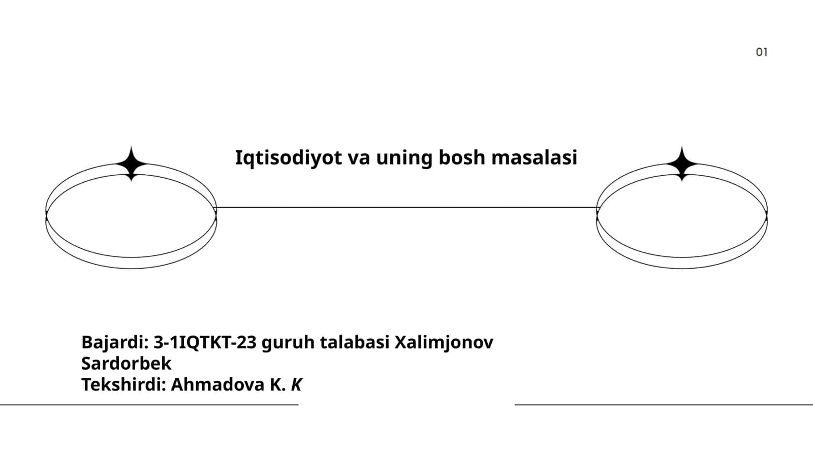 Iqtisodiyot va uning bosh masalasi 1