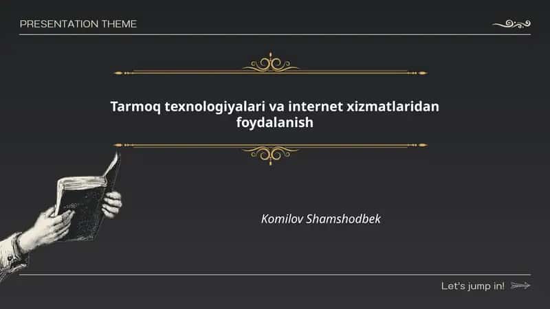 Tarmoq texnologiyalari va internet xizmatlaridan foydalanish 1