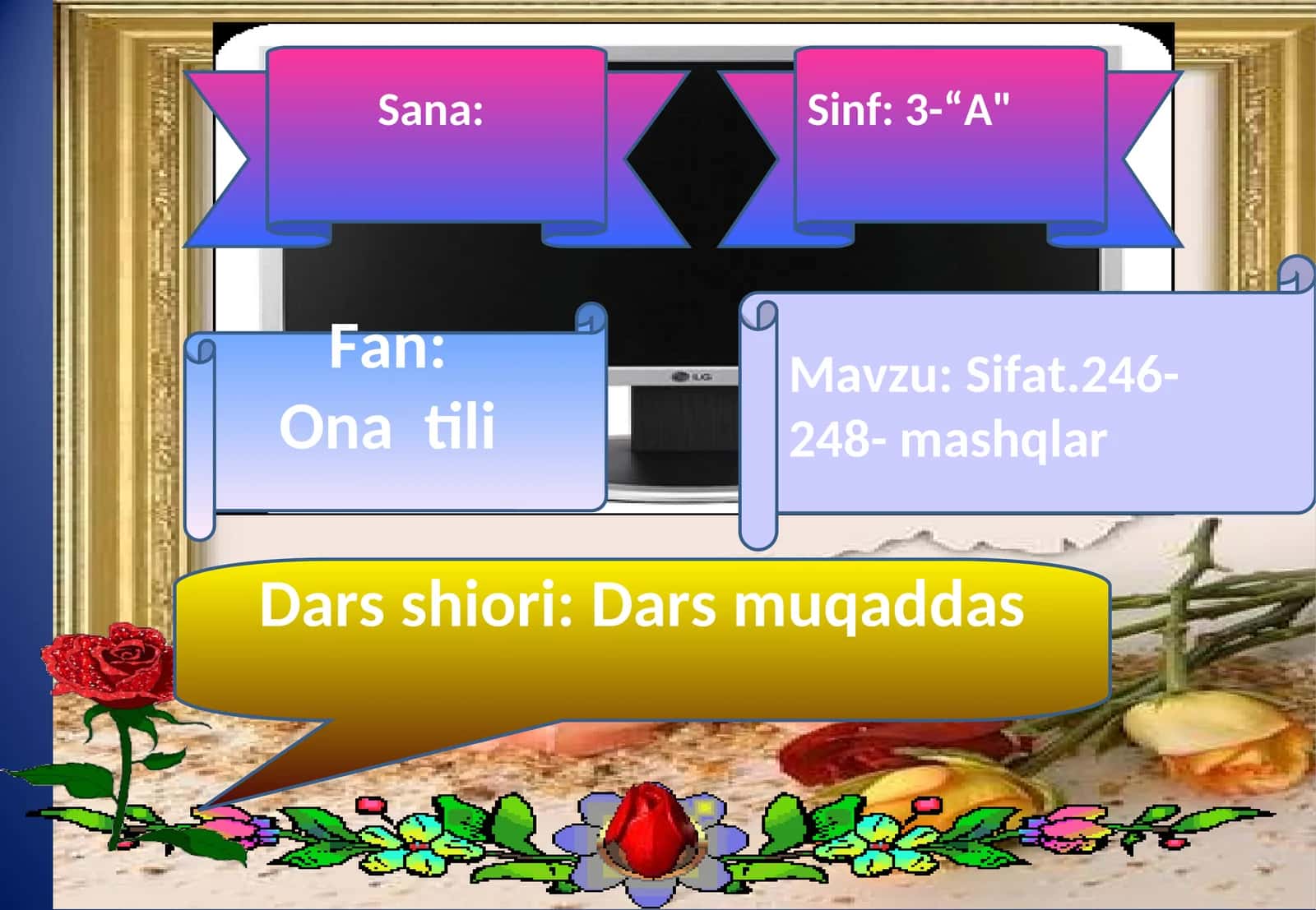 Sifat mavzusiga oid mashlar bajarish mavzusida taqdimot ishi 1