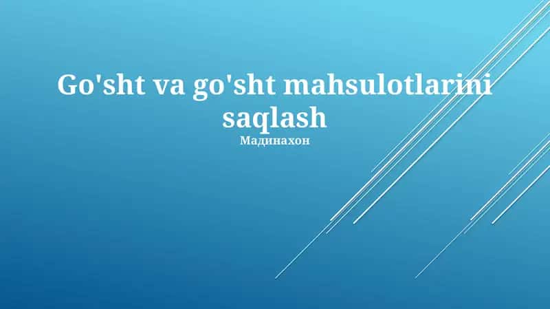 Go'sht va go'sht mahsulotlarini saqlash 1
