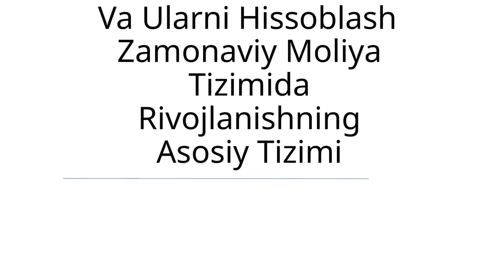 Moliya Ko‘Rsatkichlar Tahlili Va Ularni Hissoblash 1