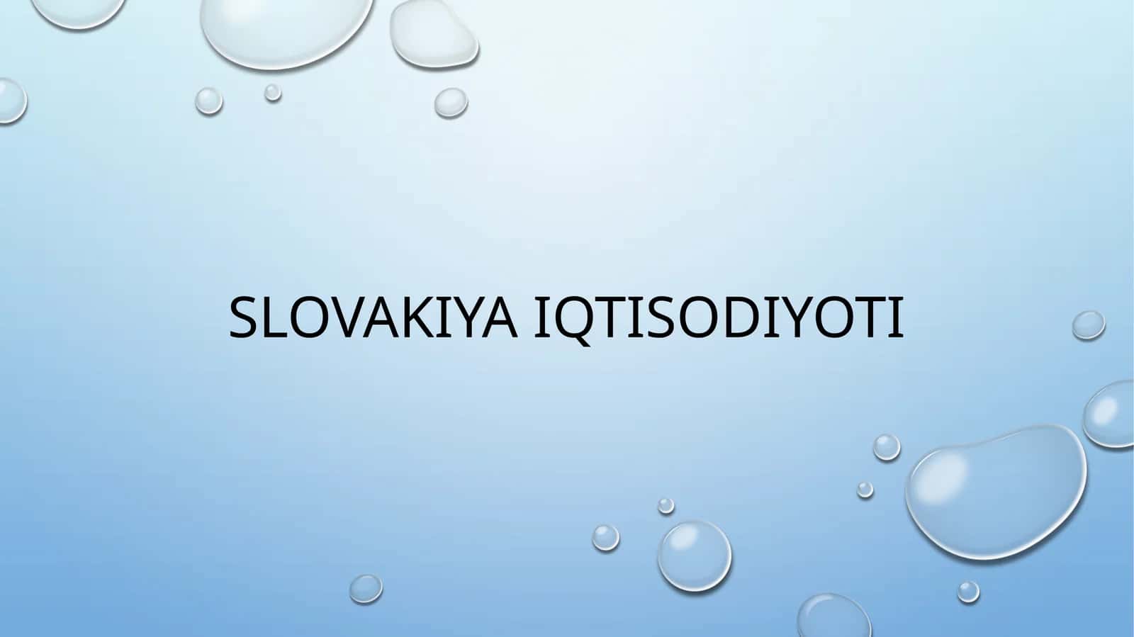 Slovakiya iqtisodiyoti 1