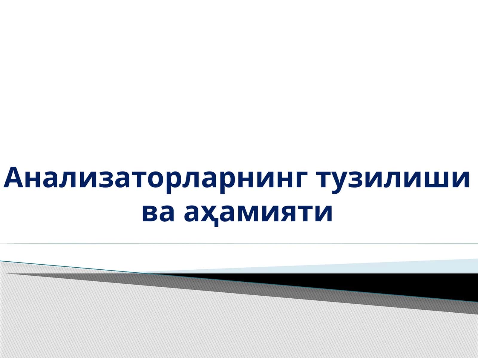 Анализаторларнинг тузилиши ва аҳамияти 1