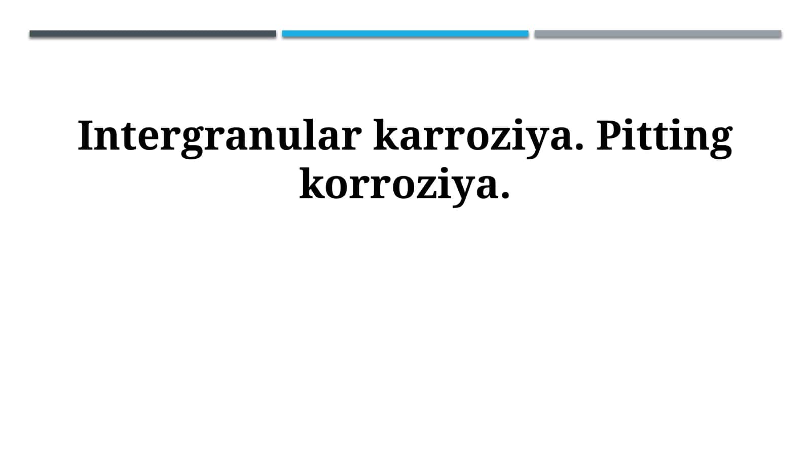 Donadoraro Korroziyasi 1