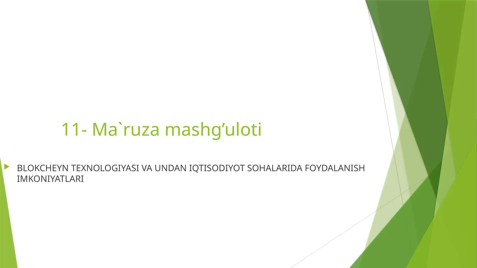 Ma`ruza mashg’uloti 1